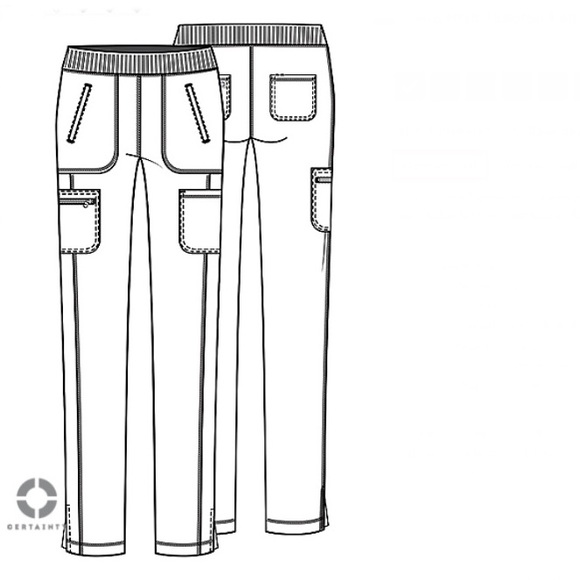 Petite Mid-rise Tapered Leg Scrub Pant (Navy) - Picture 5 of 5